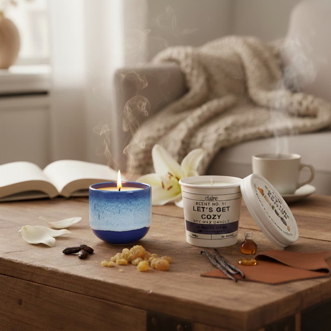 Mix it Match it Love it – Duftkerze Cozy im blauen Gefäß