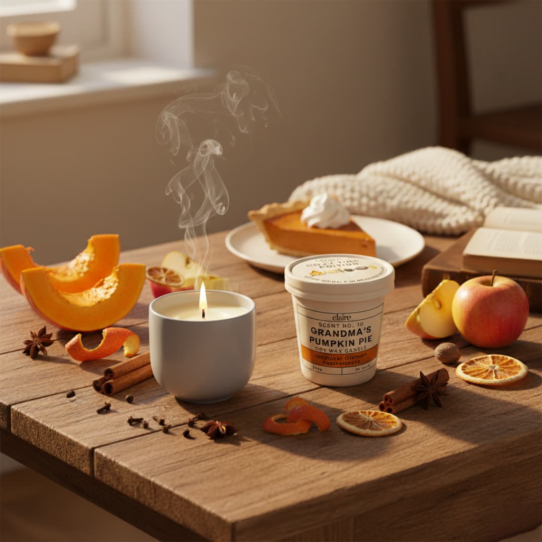 Mix it Match it Love it – Duftkerze Pumpkin Pie im grauen Gefäß