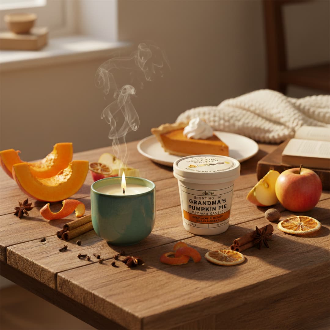 Mix it Match it Love it – Duftkerze Pumpkin Pie im grünen Gefäß