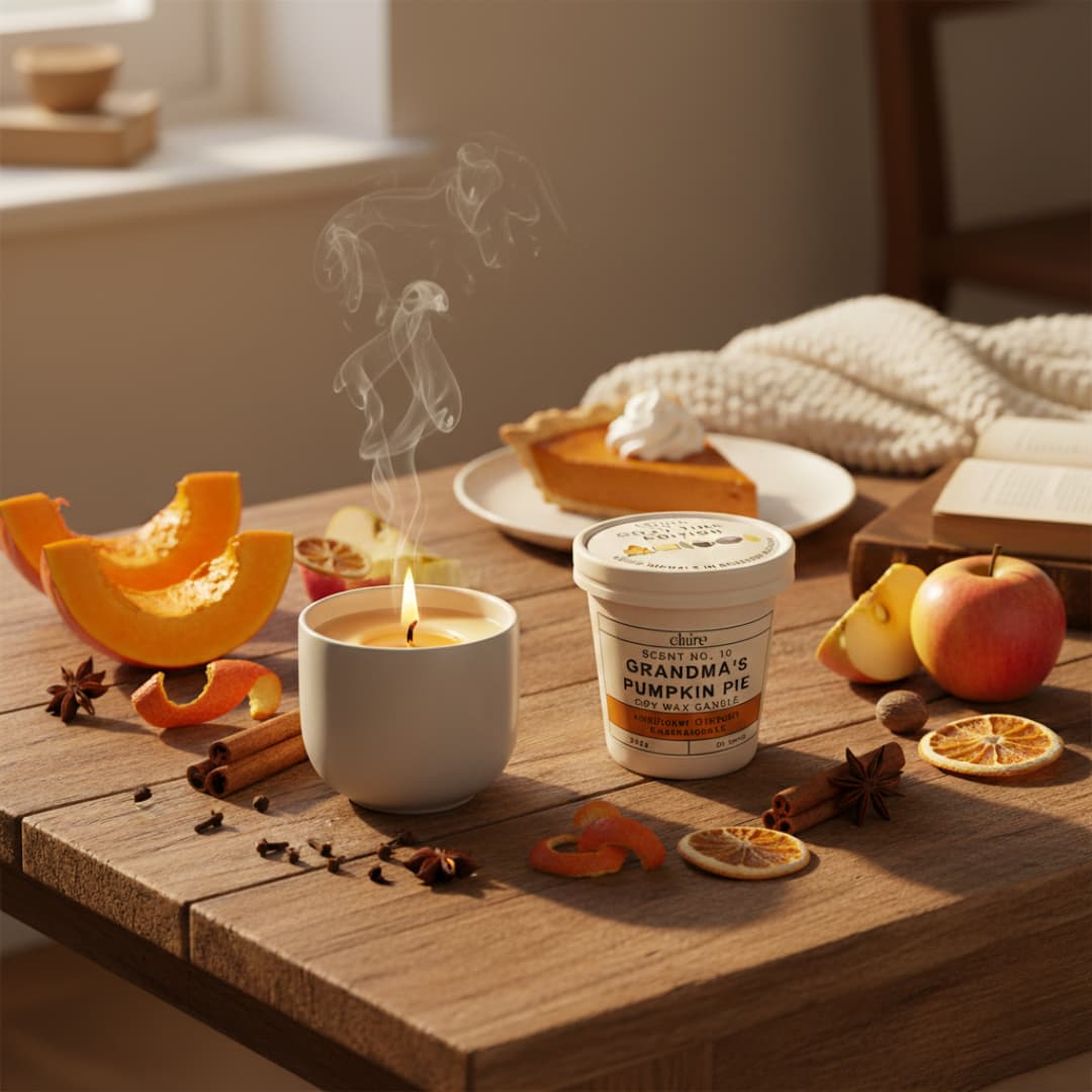 Mix it Match it Love it – Duftkerze Pumpkin Pie im weißen Gefäß