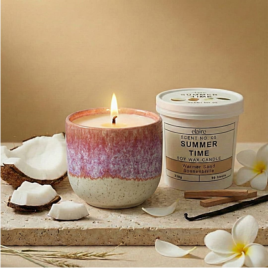 Mix it Match it Love it – Duftkerze Summer Time im lila Gefäß