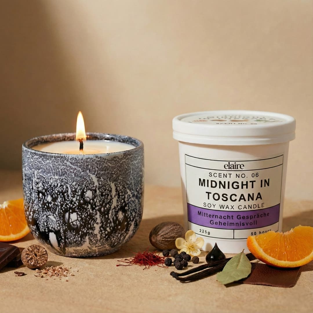 Mix it Match it Love it – Duftkerze Midnight in Toscana im Stone Gefäß