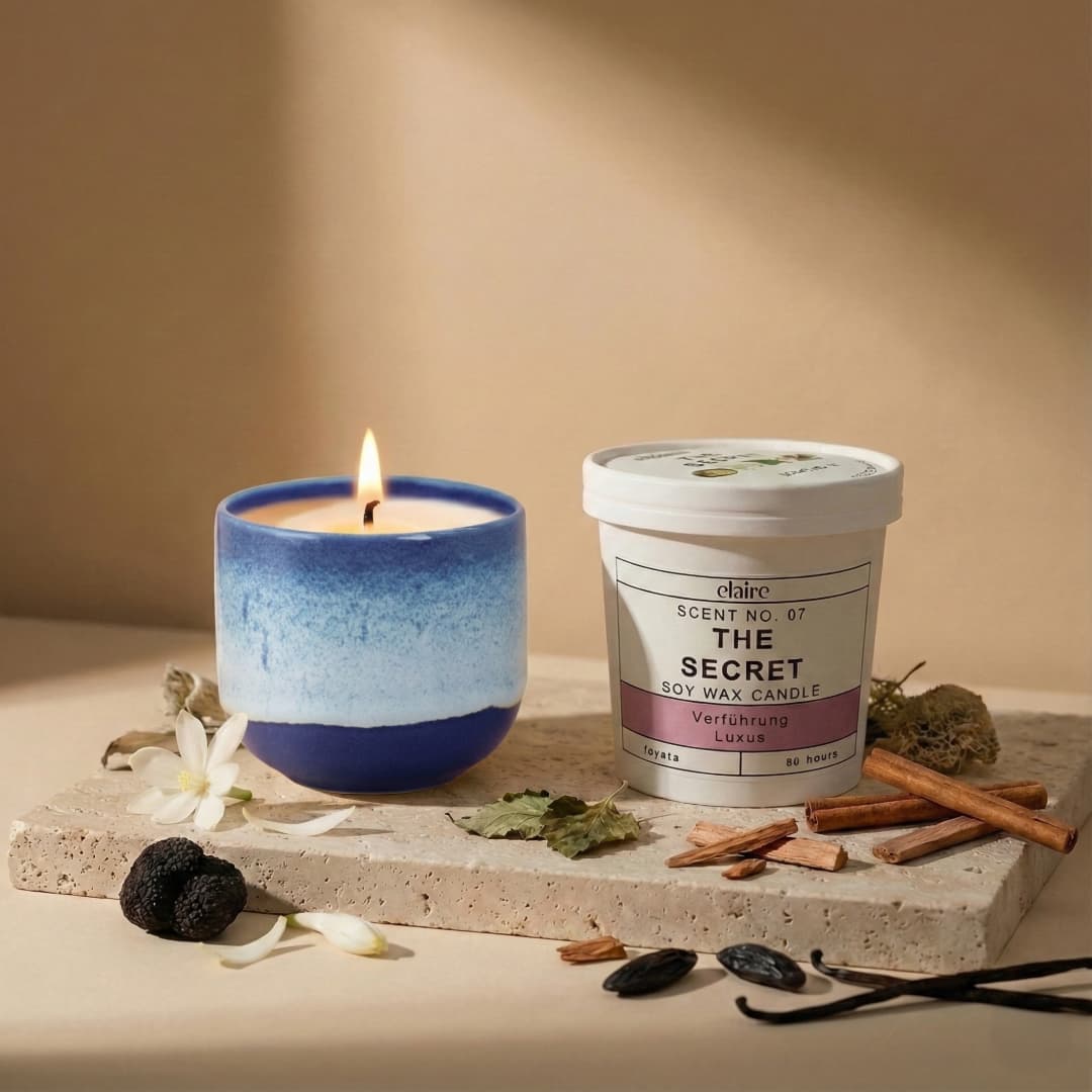 Mix it Match it Love it – Duftkerze The Secret im blauen Gefäß