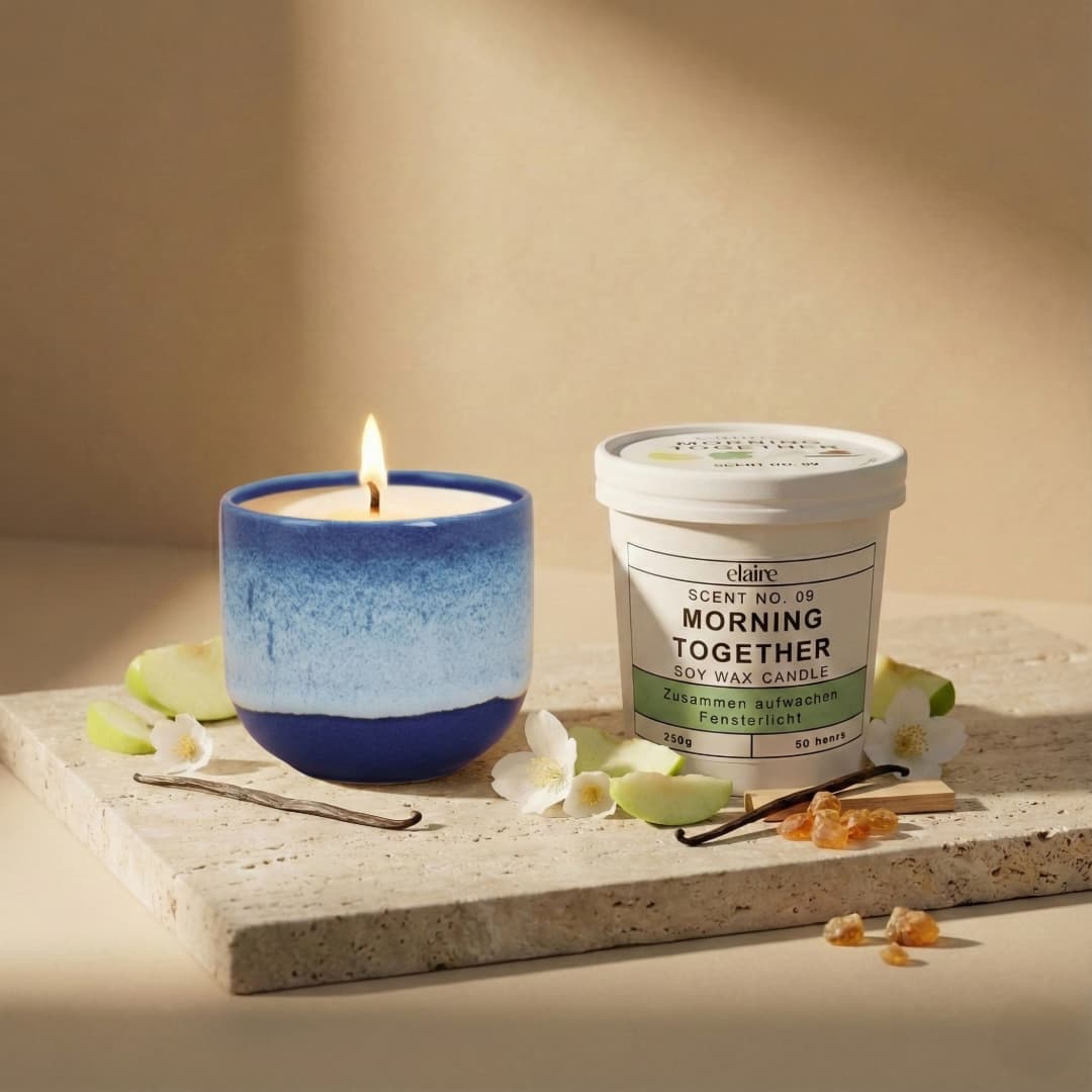 Mix it Match it Love it – Duftkerze Morning Together im blauen Gefäß