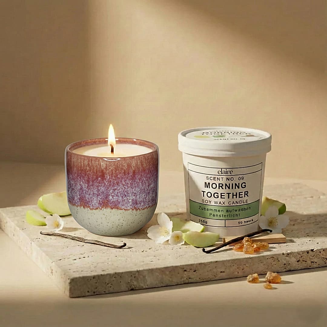 Mix it Match it Love it – Duftkerze Morning Together im lila Gefäß von elaire