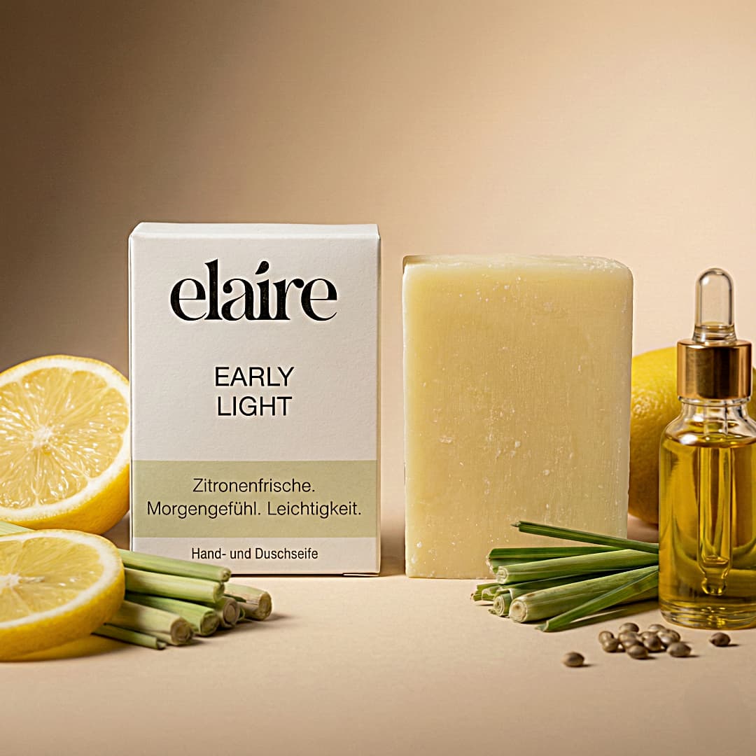 Early Light Seife – feste Naturseife mit Minze von elaire