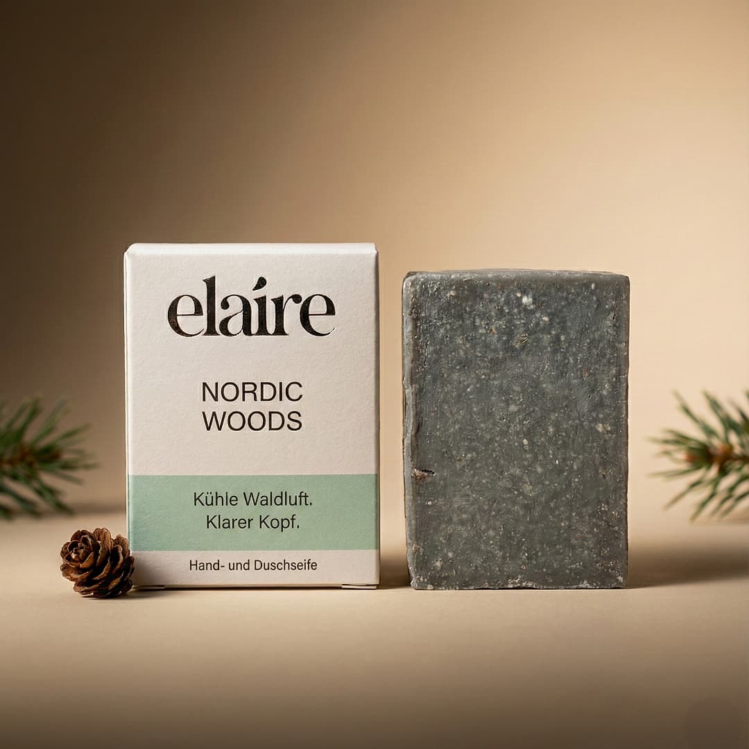 Nordic Wood Seife – feste Naturseife mit Holznote von elaire