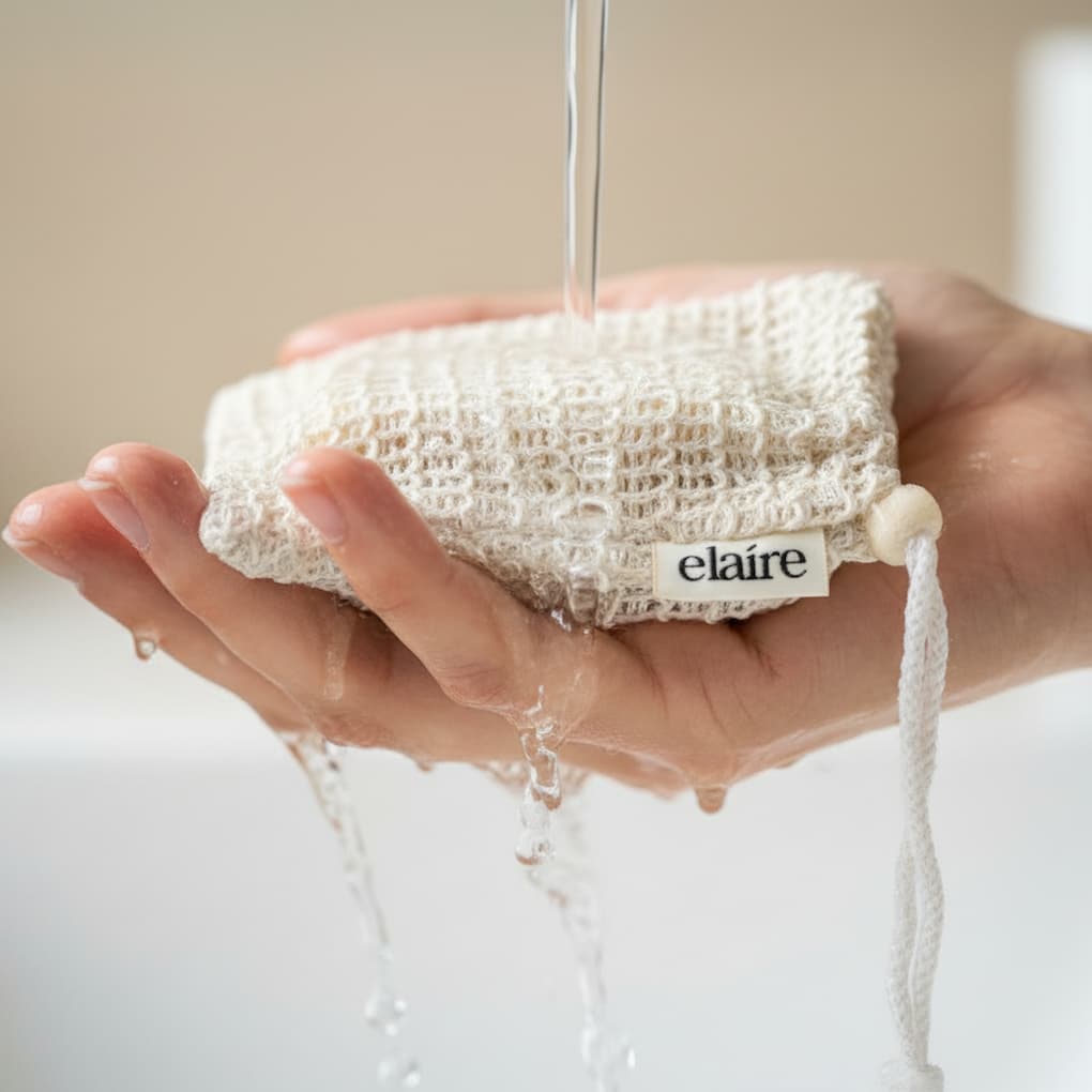 Seifensäckchen Anwendung – sanfter Peeling Effekt von elaire