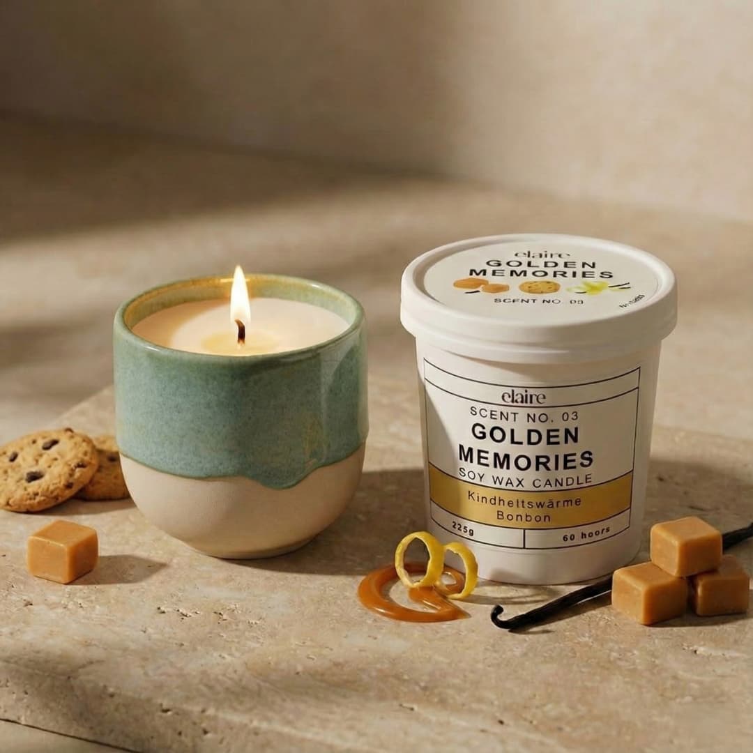 Mix it Match it Love it – Duftkerze Golden Memories im Aquarell Gefäß