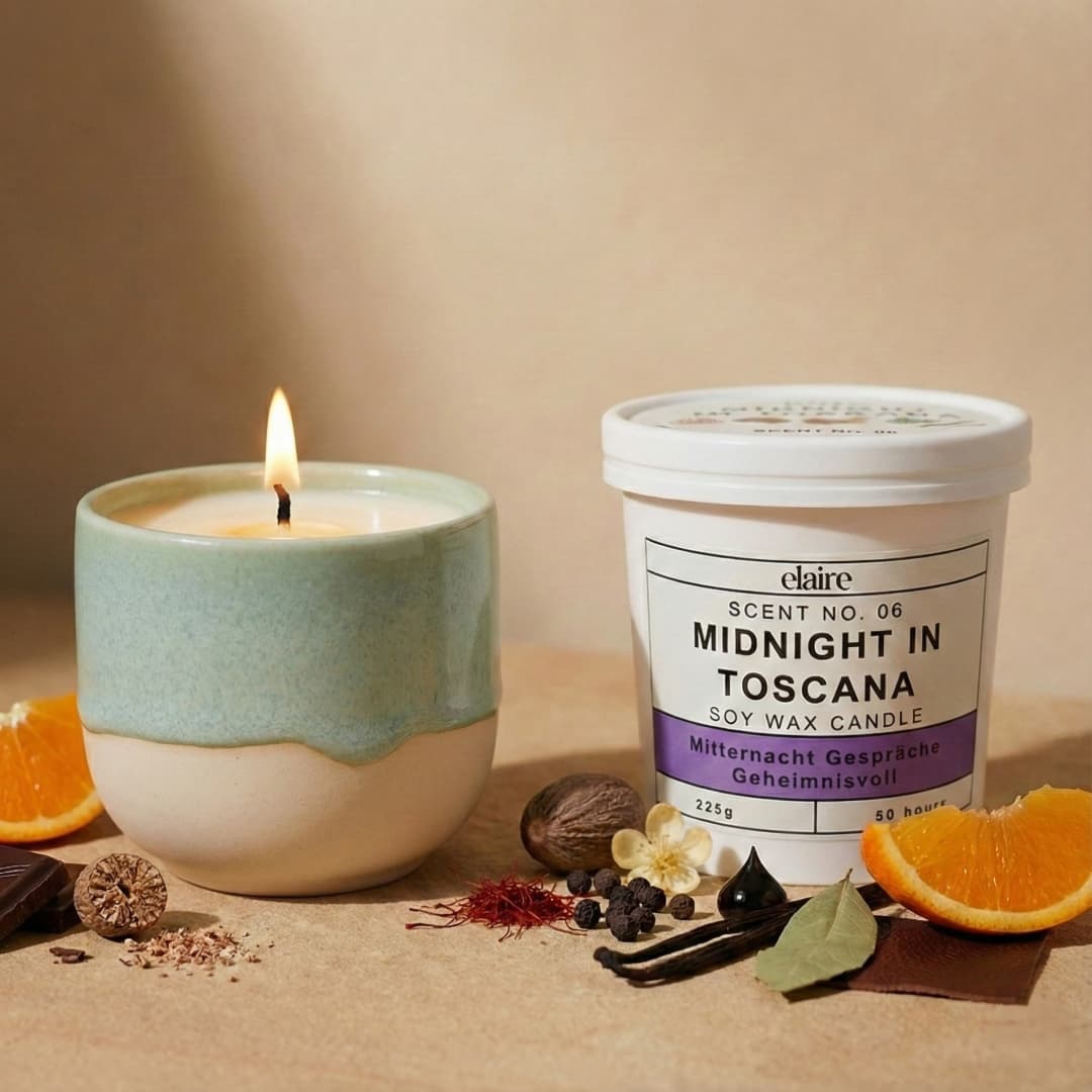 Mix it Match it Love it – Duftkerze Midnight in Toscana im Aquarell Gefäß