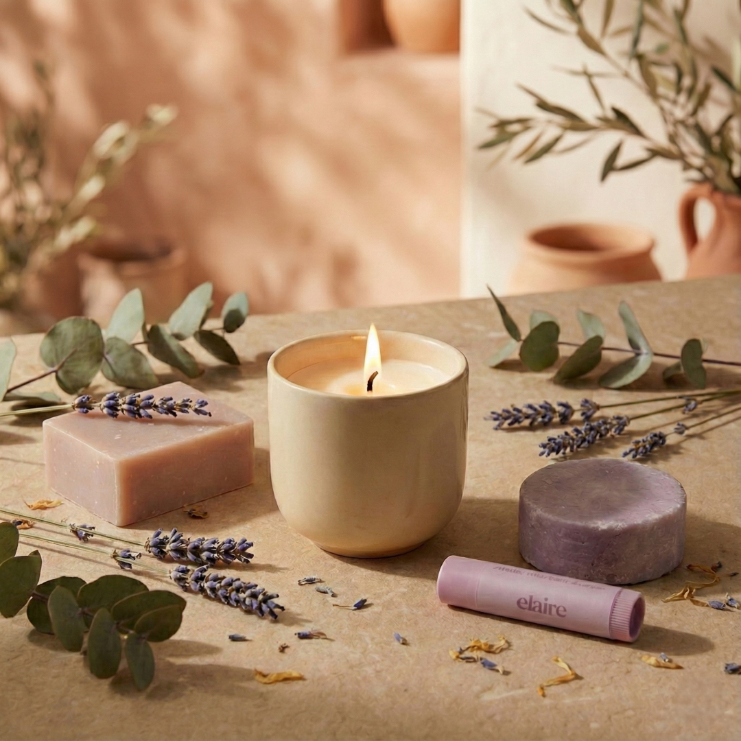 Self Care Ritual Bundle - Duftkerze, Airstick, Seife, Shampoo + Seifensäckchen