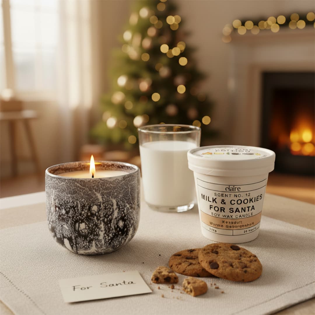 Mix it Match it Love it – Duftkerze Milk and Cookies im grau-weißen Gefäß