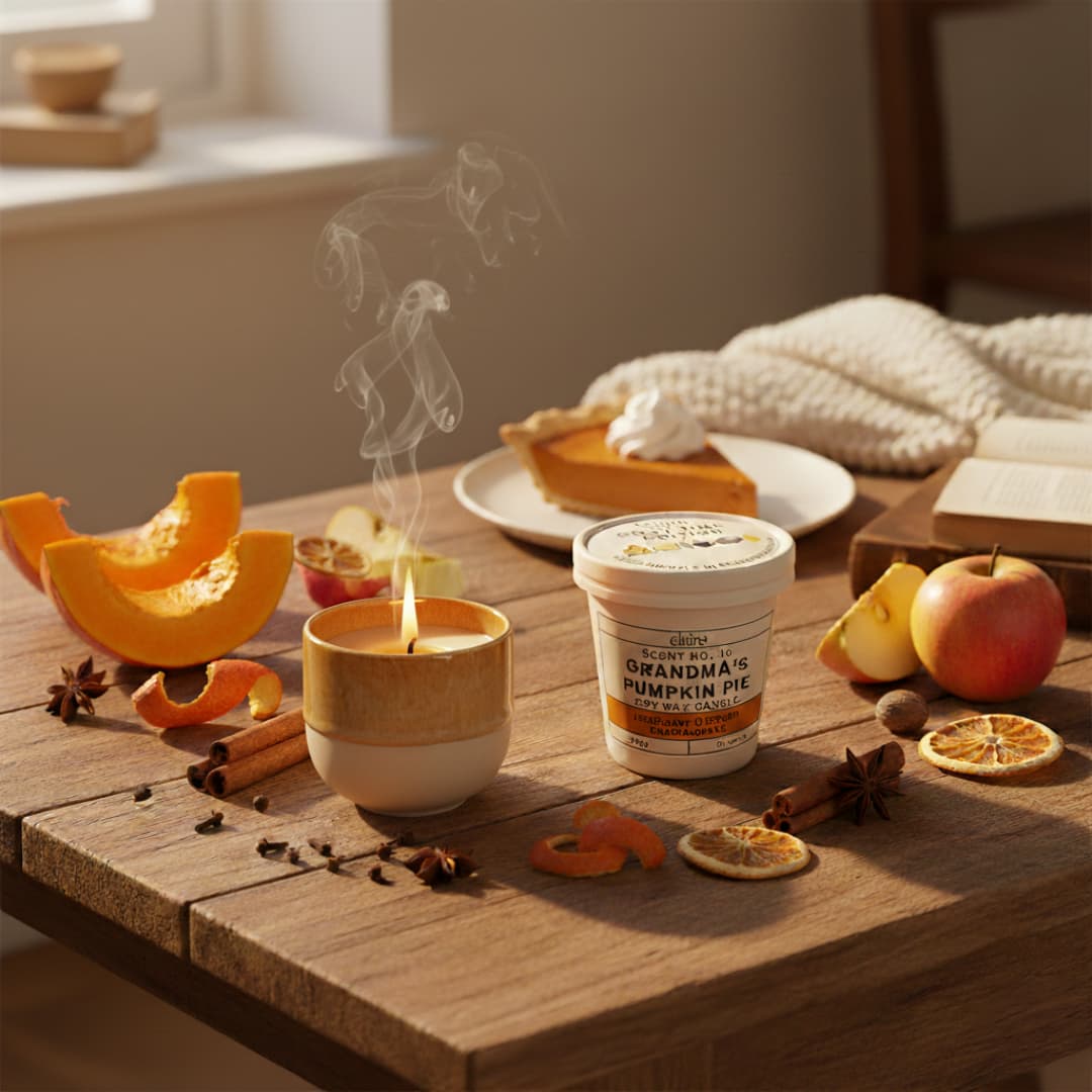 Mix it Match it Love it – Duftkerze Pumpkin Pie im Safran Gefäß