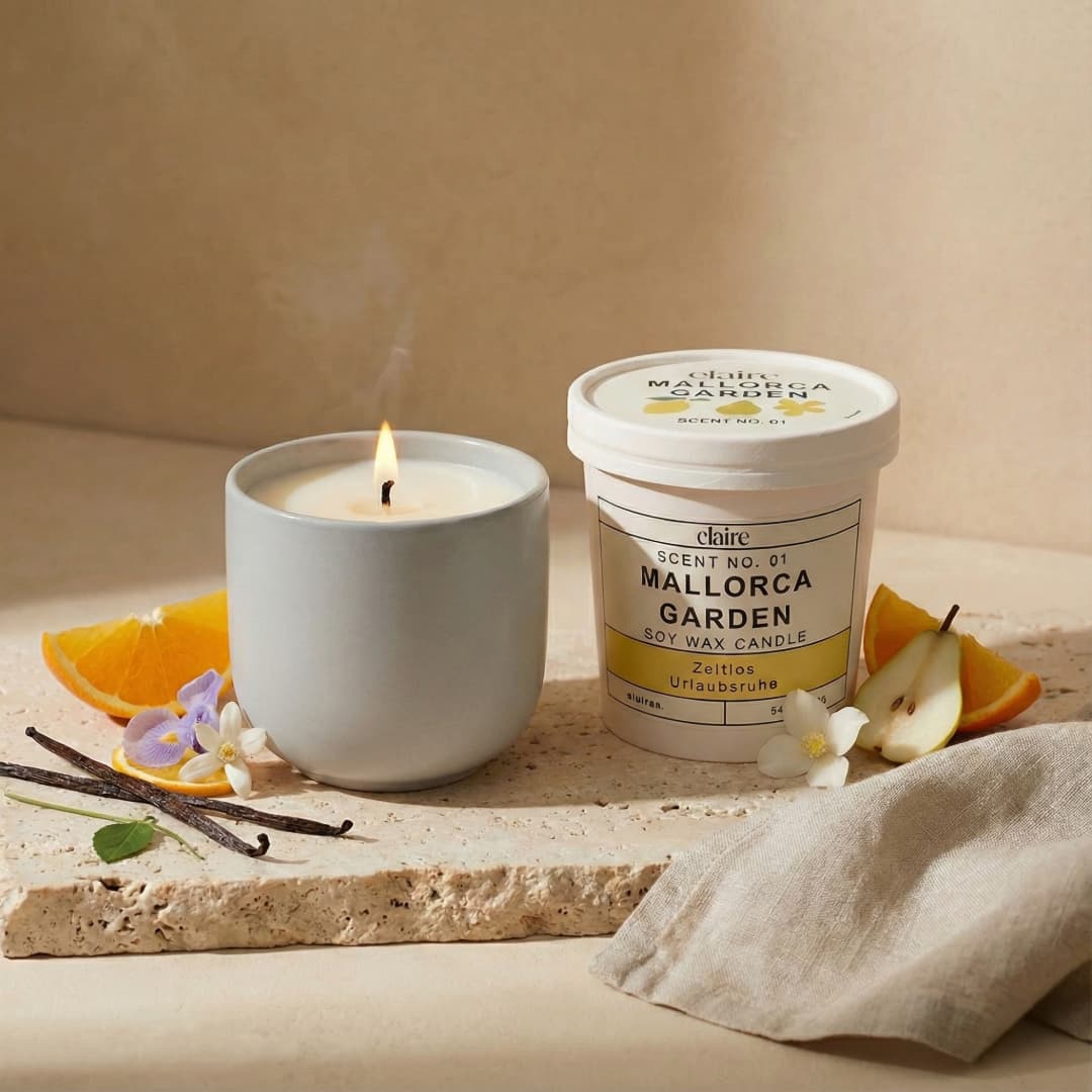 Mix it Match it Love it – Duftkerze Mallorca Garden im grauen Gefäß