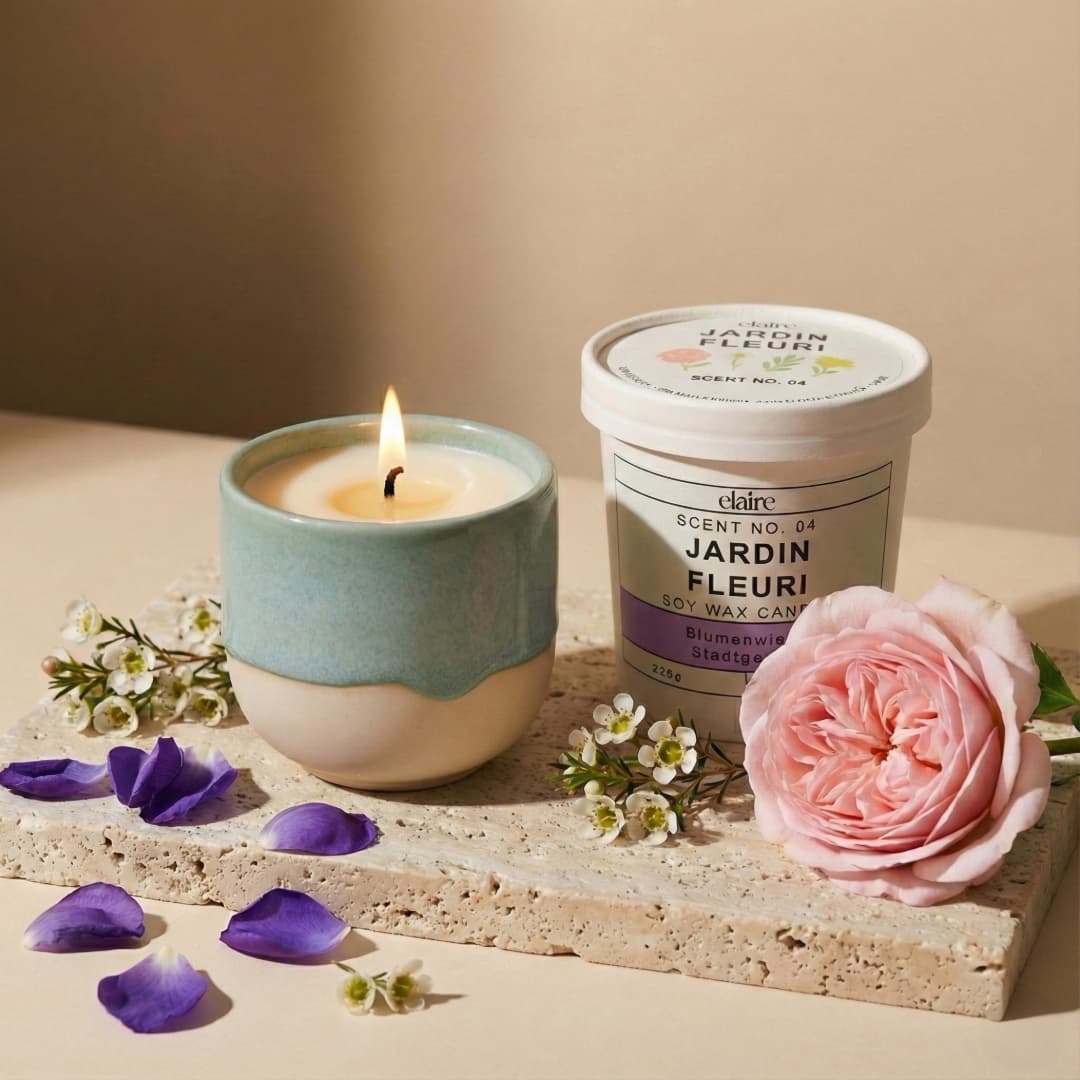 Mix it Match it Love it – Duftkerze Jardin Fleuri im Aquarell Gefäß