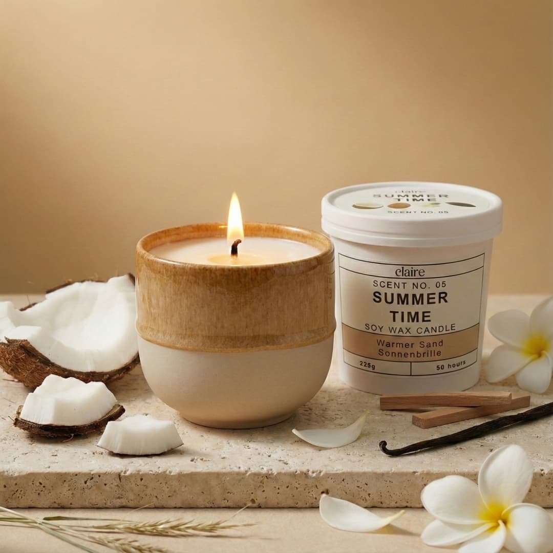 Mix it Match it Love it – Duftkerze Summer Time im Safran Gefäß
