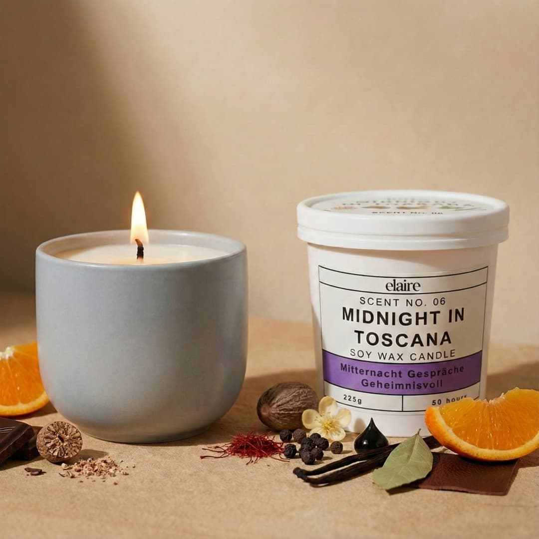 Mix it Match it Love it – Duftkerze Midnight in Toscana im grauen Gefäß