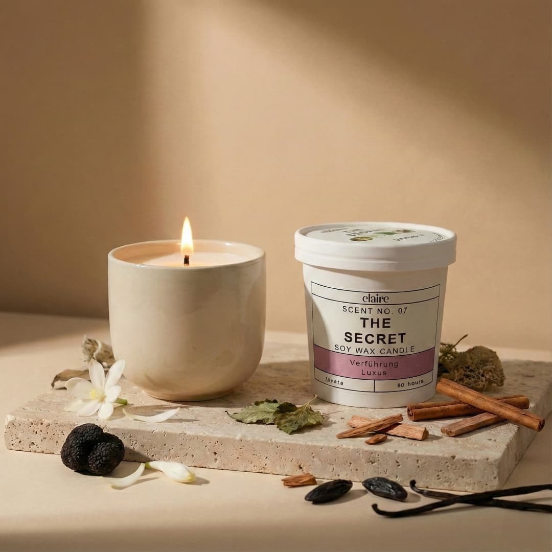 Mix it Match it Love it – Duftkerze The Secret im beigen Gefäß
