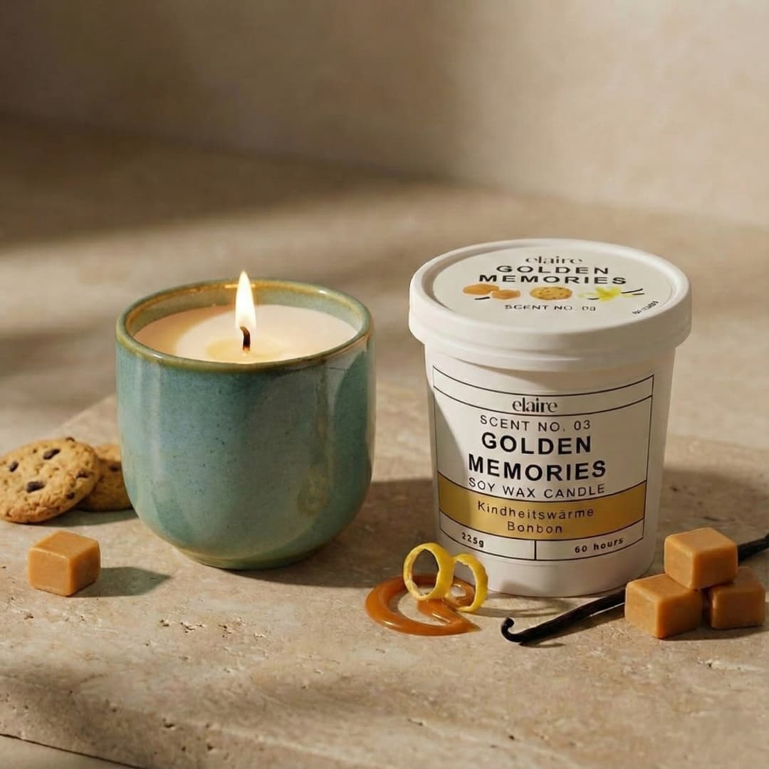 Mix it Match it Love it – Duftkerze Golden Memories im grünen Gefäß