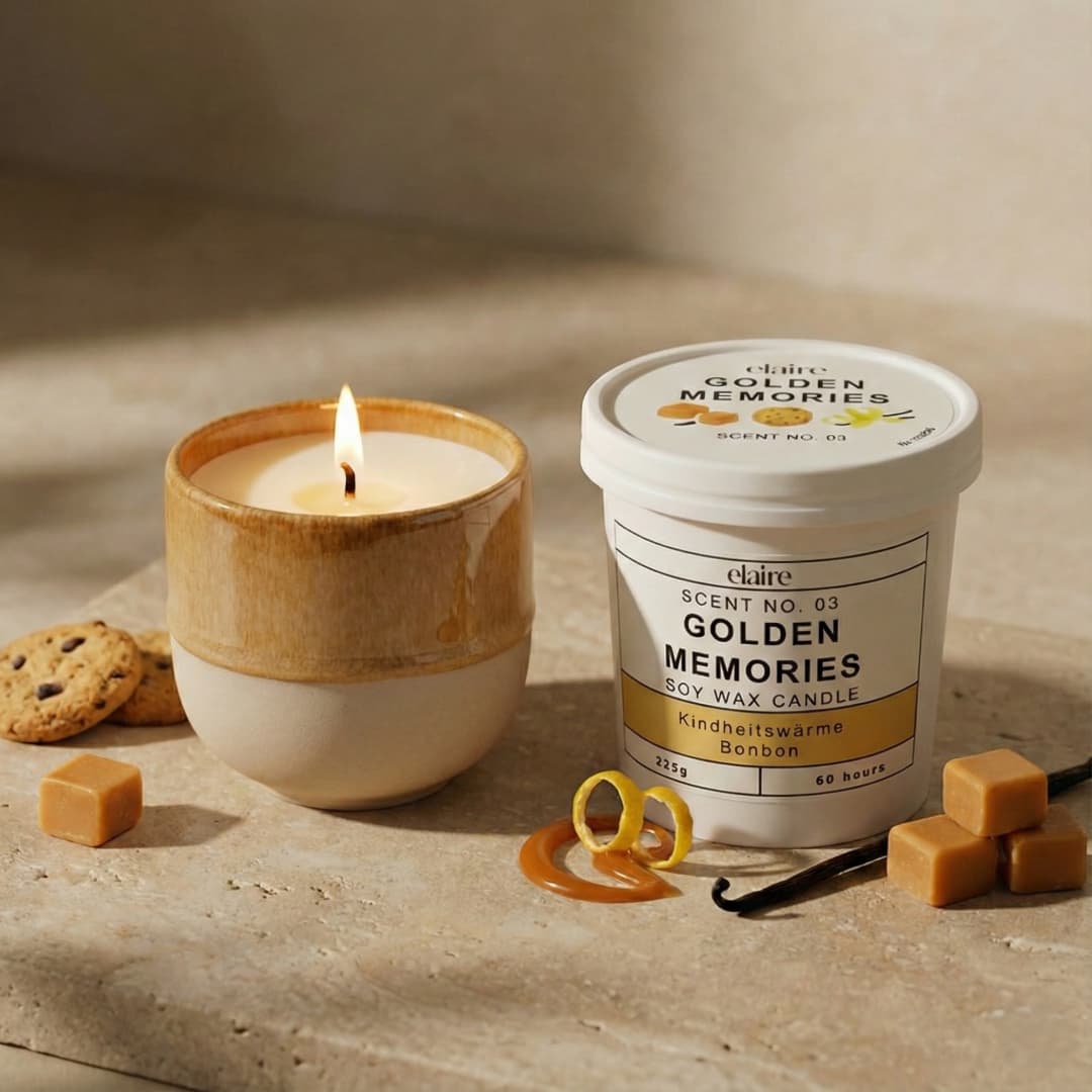Mix it Match it Love it – Duftkerze Golden Memories im Safran Gefäß