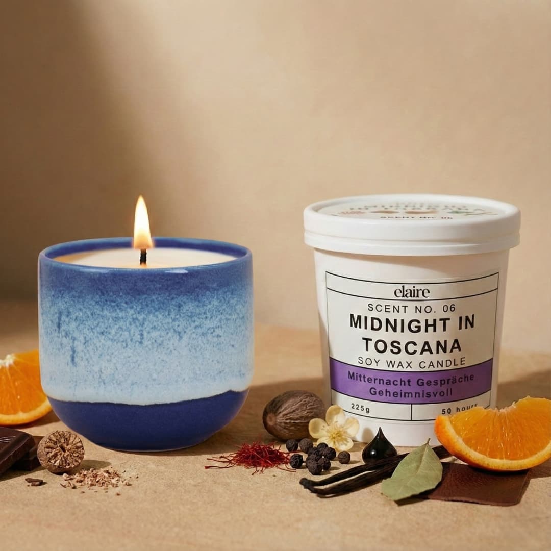 Mix it Match it Love it – Duftkerze Midnight in Toscana im blauen Gefäß